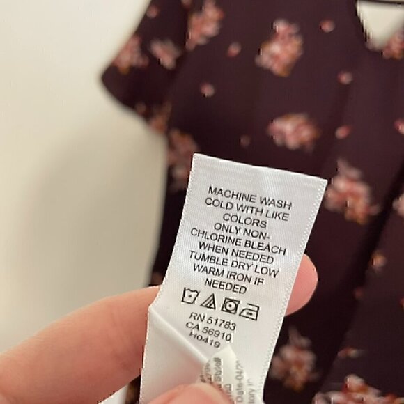 MAURICES Floral Bar Back Shift Dress Plum Purple Multi Short Sleeve Mini Fall S - Picture 10 of 13